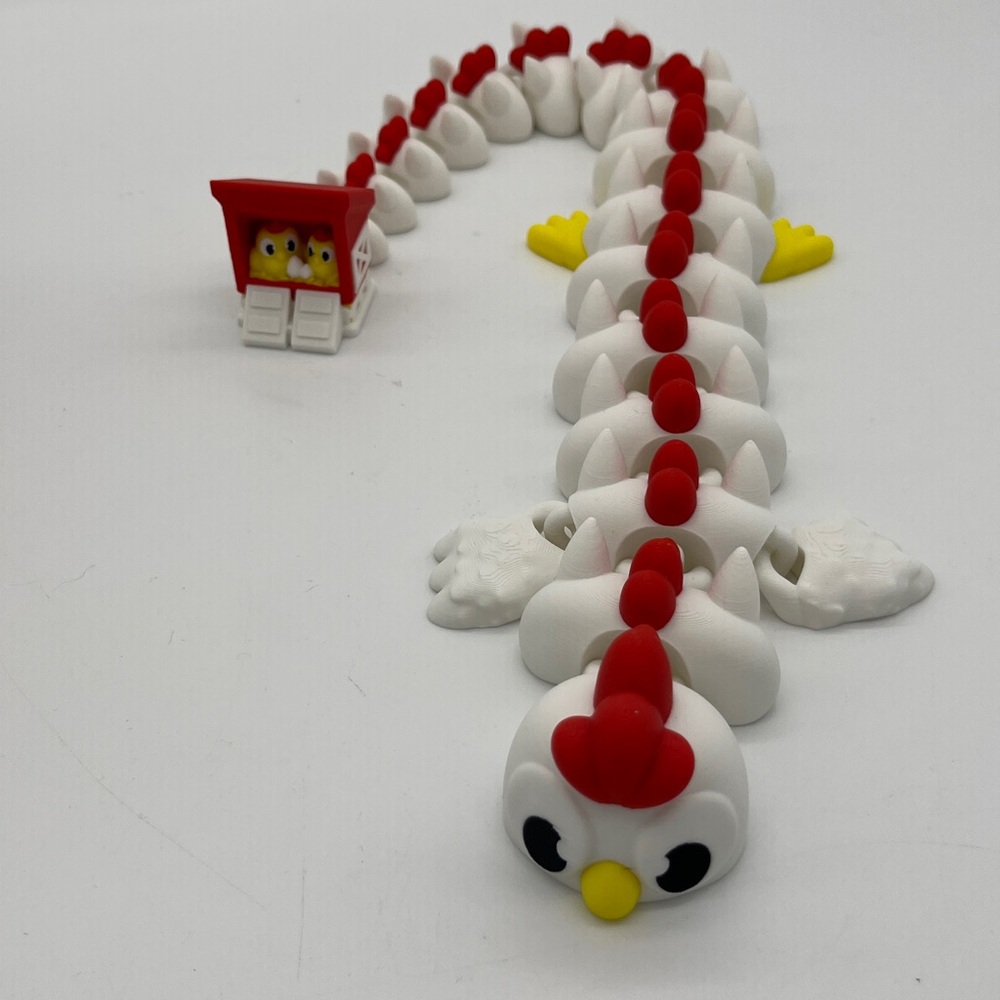 3D printed Chicken dragon 19” Fidget Toy Fun Collectible Stress Re…